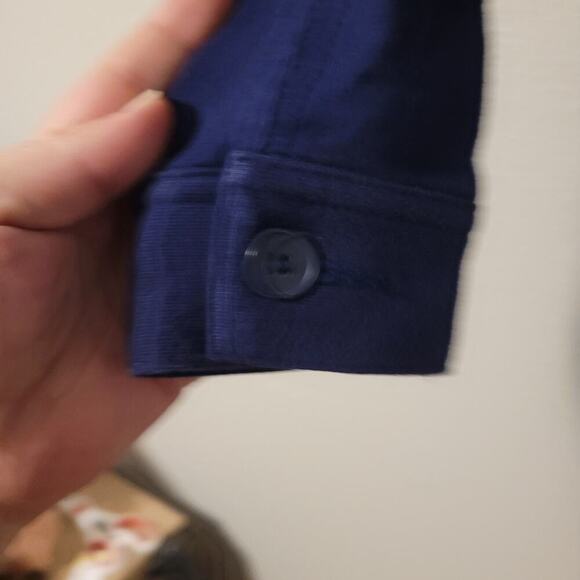 Norma Kamali Navy Blue Classic‎ Utility Dispatch Button Up Jacket Womens M - Picture 7 of 12